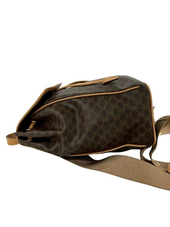 Celine Vintage Macadam Blason Triomphe Pattern Logo Ring Leather Backpack Brown main image 7